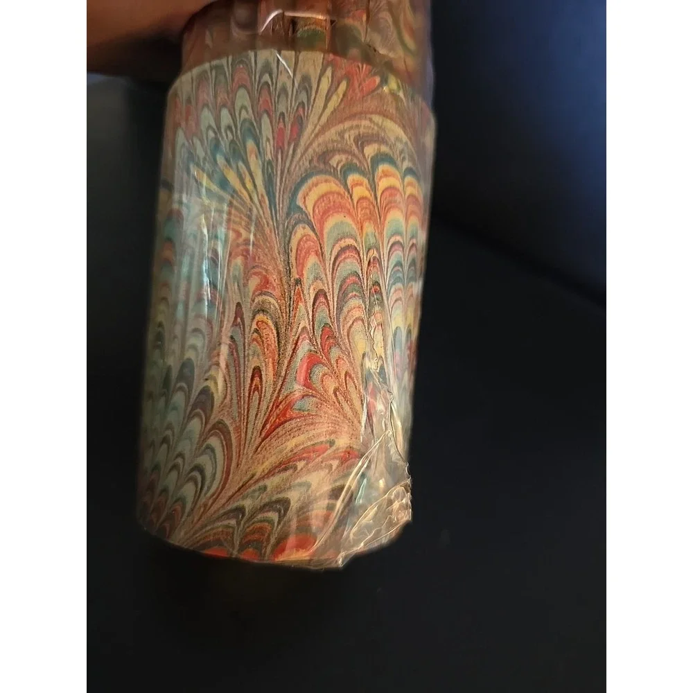 Vintage Psychadelic Groovy Tie Dye Swirl Pencil Holder and 38 Wood Pencils